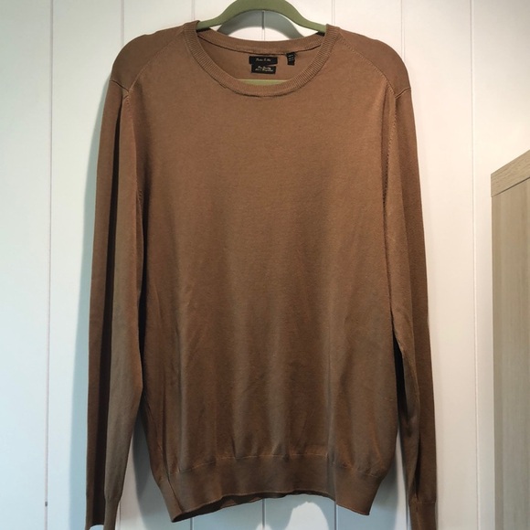Porter & Ash men’s lightweight Crewneck super soft sweater cinnamon  brown XL - Picture 1 of 6